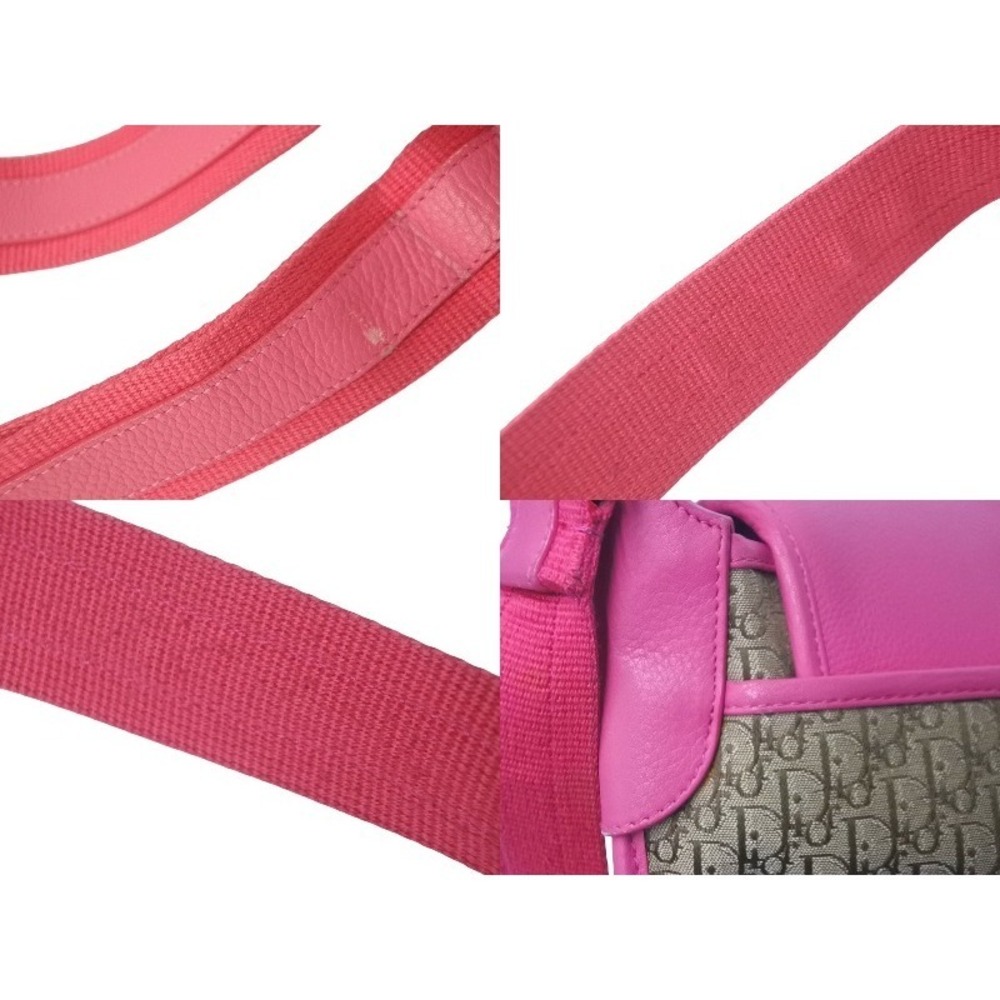 Christian Dior Trotter Shoulder Bag Canvas Leather Pink Brown - Picture 7 of 10